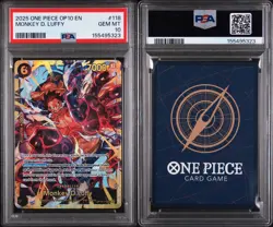 2025 One piece Op10 EN Monkey D Luffy #118 SEC PSA 10 - Image 3