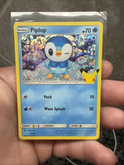 2021 Pokemon TCG McDonalds Promo Card 25th Anniversary Holo Foil Piplup 20/25 - Image 1