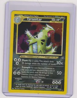 Pokemon Neo Discovery Tyranitar 12/75 Rare Holo Card WOTC TCG NEVER PLAYED - Image 1