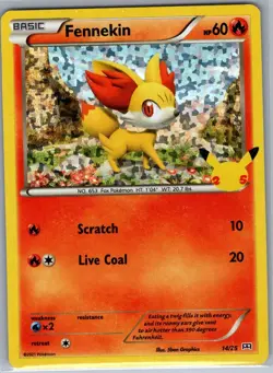 Fennekin - 14/25 Holo McDonald's 25th Anniversary Promos - Pokemon Card - NM - Image 1