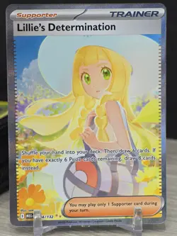 Pokemon Card Lillie's Determination Full Art Holo Trainer 184/132 Mega Evolution - Image 5