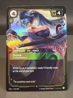 Riftbound Sona Card 073/298 TCG Foil card League Of Legends - Image 1