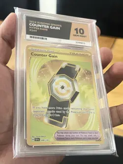 ‘ ACE 10 ‘Pokemon TCG - 249/191 Counter Gain Hyper Rare Surging Sparks Gem Mint - Image 1
