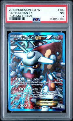 2013 POKEMON BLACK & WHITE PLASMA FREEZE #109 FULL ART/HEATRAN EX PSA 7 - Image 1