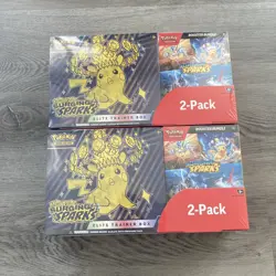 (2 BOXES) Pokemon Surging Sparks ETB + Booster Bundle Costco 2-pack - SEALED! - Image 1