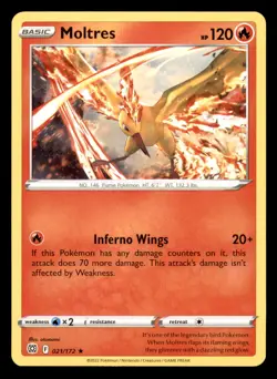 Moltres 021/172 Non-Holo Promo Deck Exclusive Brilliant Stars Pokemon Near Mint - Image 1