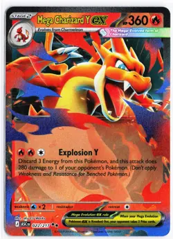 Pokemon Mega Charizard Y ex Double Rare Holo ASC 022/217 NM - Image 1
