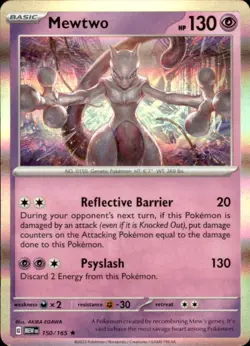 Pokemon Mewtwo Rare Holo MEW 150/165 NM - Image 1