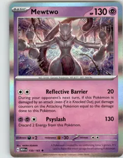 Pokemon Mewtwo Rare Holo MEW 150/165 NM - Image 1