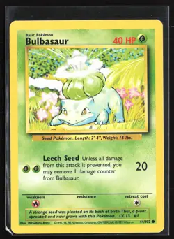 Pokemon TCG - Bulbasaur Common Base Set 044/102 MP - Image 1