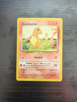 Pokemon TCG Base Set Charmander 46/102 Common LP - Image 1
