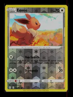 Pokemon Eevee 125/203 SWSH07: Evolving Skies Reverse Holo LP - Image 1