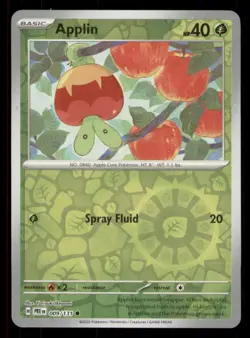 Applin SV: Prismatic Evolutions #009/131 Common Reverse Holo Pokemon NM - Image 1