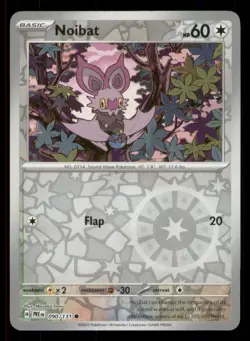 Noibat SV: Prismatic Evolutions #090/131 Common Reverse Holo Pokemon NM - Image 1
