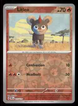Litleo SV: Prismatic Evolutions #015/131 Common Reverse Holo Pokemon NM - Image 1
