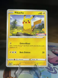 ⚡ Pokemon 2021 Indonesia Pikachu Promo Card 240/S-P Stamped Indomaret MINT ⚡ - Image 1