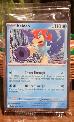 Pokemon TCG Keldeo 19/86 Chaos Rising Stamped Promo Card New Sealed - Image 1