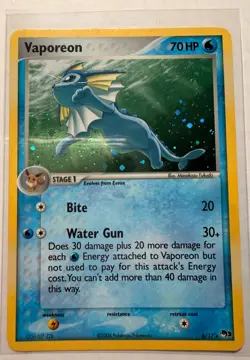 Vaporeon 6/17 POP Series 3 Promo Pokemon Card Holo Foil Rare LP/MP - Image 1