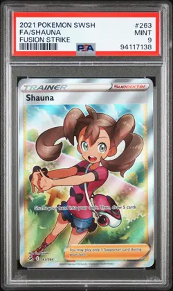 2021 POKEMON SWORD & SHIELD FUSION STRIKE #263 FULL ART/SHAUNA PSA 9 - Image 1