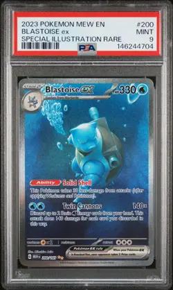 2023 Pokemon 151 MEW EN 200/165 Blastoise ex Special Illustration Rare PSA 9 - Image 1