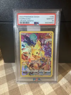 2023 PSA 10 Graded Pokemon Crown Zenith Pikachu 160/159 Secret Rare Full Art - Image 1