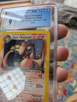 CGC 9 MINT Pokemon Team Rocket Holo Dark Charizard 4/82 SWIRL 2000 Unlimited - Image 2