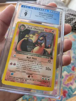CGC 9 MINT Pokemon Team Rocket Holo Dark Charizard 4/82 SWIRL 2000 Unlimited - Image 3