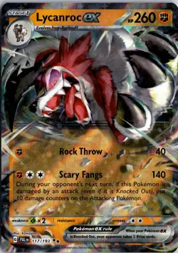 Lycanroc ex 117/193 Double Rare Paldea Evolved Pokemon Near Mint - Image 1