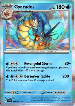 Gyarados 043/193 Rare Paldea Evolved Pokemon Holo Near Mint - Image 1