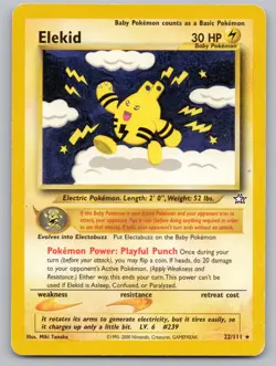 Elekid 22/111 Rare Neo Genesis Pokemon Unlimited MP - Image 1