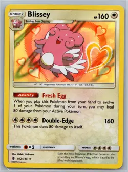 Blissey 102/145 Holo Holo Rare Guardians Rising LP Pokemon - Image 1