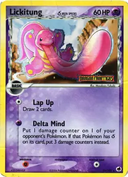 Pokemon TCG Lickitung Delta Species Dragon Frontiers 19/101 Reverse Holo DMG - Image 1