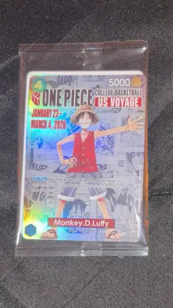 One Piece Monkey.D.Luffy USCollege Basketball Promo Card*SEALED* - Image 1