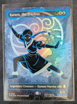 Katara, the Fearless (Borderless Battle Pose) - Neon Ink Foil - TLA - NM - MTG - Image 2
