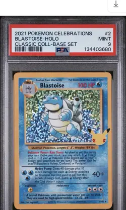 2021 POKEMON #2 BLASTOISE CELEBRATIONS PSA 9 Mint 25. Jubilaum BASE SET - Image 1