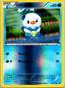 Oshawott 27/114 Common Black & White Pokemon Reverse Holo NM - Image 1