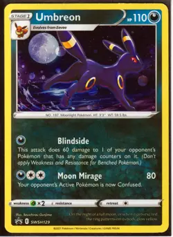 2021 Pokemon UMBREON SWSH129 with SWIRLS ON THE MOON-PROMO- HOLO-RARE- NM - Image 1