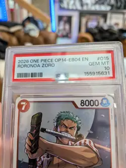 2026 One Piece Op14-eb04 En #015 Roronoa Zoro 🚨PSA 10 - Image 3