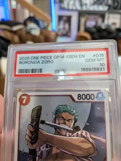 2026 One Piece Op14-eb04 En #015 Roronoa Zoro 🚨PSA 10 - Image 4