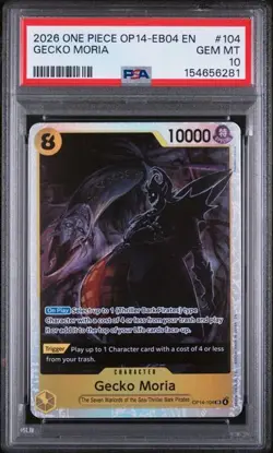 2026 ONE PIECE OP14-EB04-THE AZURE SEA'S SEVEN #104 GECKO MORIA PSA 10 (Q281 - Image 1
