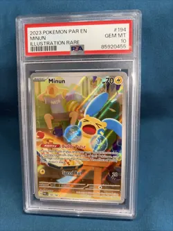 PSA 10 Minun 194/182 Paradox Rift IR Pokemon Illustration Rare Gem Mint 2023 - Image 1