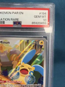 PSA 10 Minun 194/182 Paradox Rift IR Pokemon Illustration Rare Gem Mint 2023 - Image 3