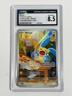 CGC 8.5 - Minun Illustration Rare 194/182 (Pokemon Paradox Rift) - Image 1