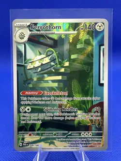 Pokemon TCG Ferrothorn Paradox Rift 209/182 Holo Illustration Rare Card - Image 1