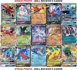 5 Pokemon Ultra Rare Card Lot - V, Gx, ex, Assorted Variety - No Duplicates - Image 5