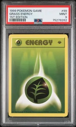 1999 POKEMON BASE SET 1ST EDITION #99 GRASS ENERGY PSA 9 - Image 1