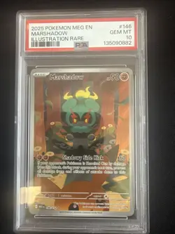 Pokemon TCG Marshadow 146/132 ME01 Rare Mega Evolutions Illustration PSA 10 Gem - Image 2