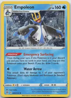 Empoleon 037/172 Holo Rare Brilliant Stars Pokemon LP/MP - Image 1