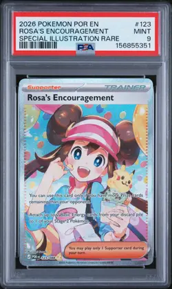 2026 POKEMON POR EN-PERFECT ORDER #123 ROSA'S ENCOURAGEMENT PSA 9 - Image 1