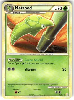 Metapod 46/123 Uncommon HeartGold & SoulSilver Pokemon NM/VLP - Image 1